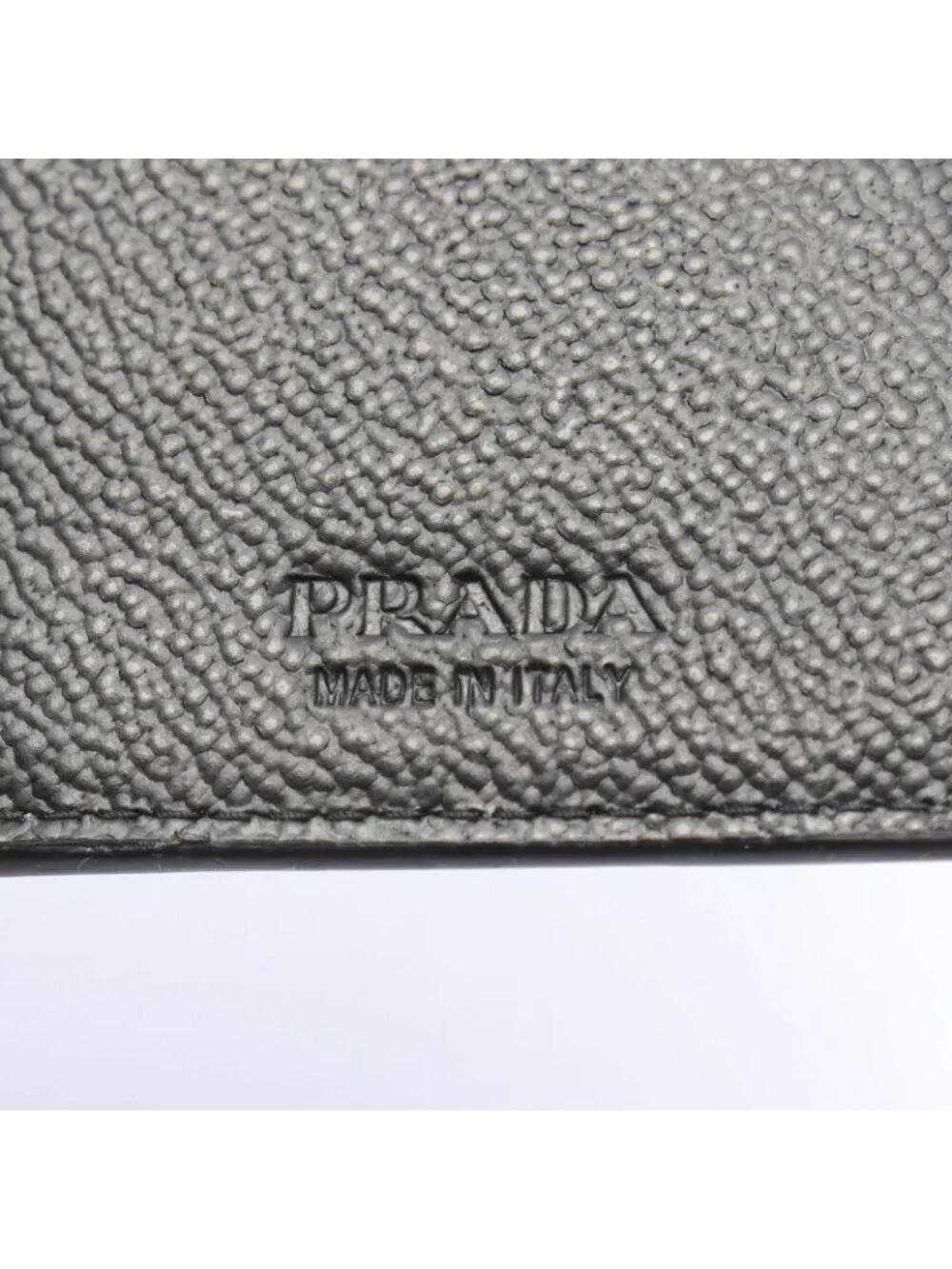 Prada Bifold Wallet Black Gray Leather Long Billfold